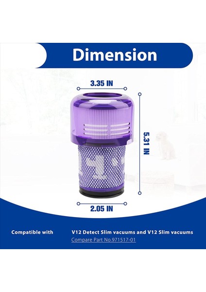 Dyson V12 Slim Elektrikli Süpürgeler ve V12 Detect Slim Süpürgeler Için 8 Paket V12 Filtre Değişimi Parça No 971517-01 (Yurt Dışından) fiyatları