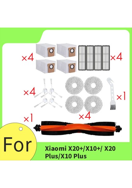 18 Adet Xiaomi X20+/X10+/X20 PLUS/X10 Plus Süpürme Makinesi Aksesuarları Ana Yan Fırça Paspas Filtresi Toz Torbaları (Yurt Dışından) fiyatları