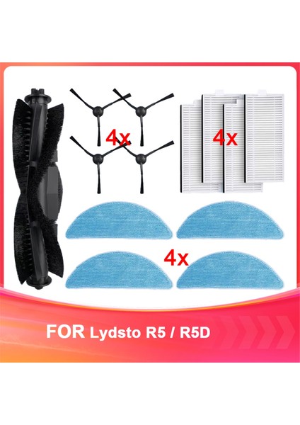 Lydsto R5 / R5D Yedek Parçalar Için Uyumludur Ana Yan Fırça Hepa Filtre Mop Bez Toz Çanta Aksesuarları Sarf Malzemeleri (Yurt Dışından)