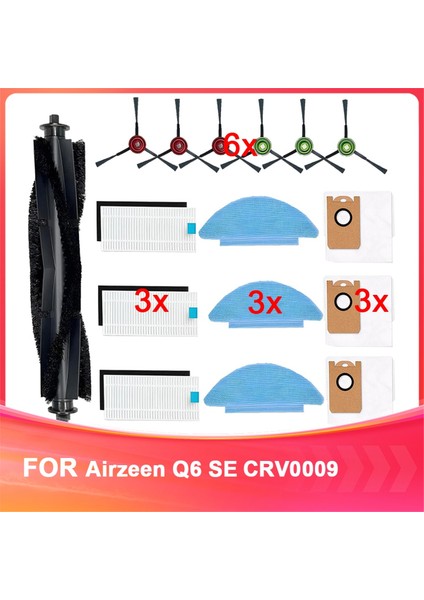 Airzeen Q6 Se Robot Vakum Modeli CRV0009 Aksesuarları Için Yedek Parçalar Ana Fırça Yan Fırça Filtresi Mop Pad (Yurt Dışından)