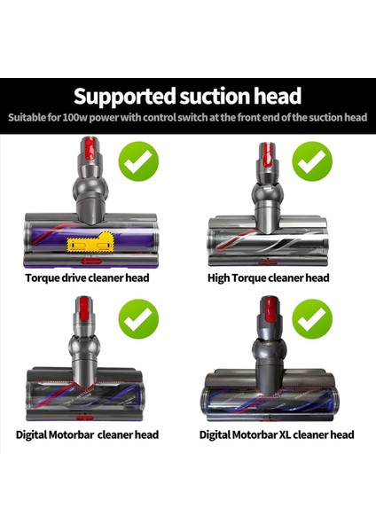 3x Yüksek Torklu Temizleyici Kafa Dyson V10 V11 V15 Elektrikli Süpürge Parçaları Doğrudan Tahrikli Temizleyici Konnektör Kafa Aksesuarları (Yurt Dışından) fırsatları