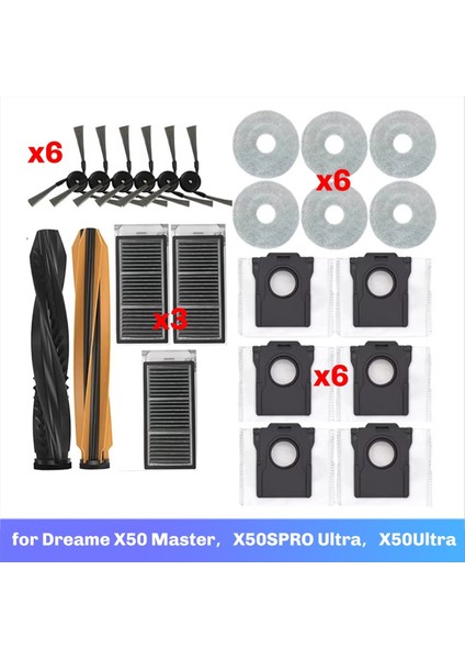 Dreame X50 Master X50SPRO Ultra X50ULTRA Vakum Temizleyici Toz Torbası Ana Yan Fırça Hepa Filtre Paspas Bezleri Aksesuarları (Yurt Dışından) fiyatları