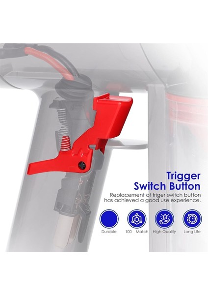 Tetik Anahtarı Düğmesi Dyson V7 V8 SV10 SV11 Elektrikli Süpürge Güçlü Kırmızı Güç Anahtarı Düğmesi Yedek Onarım Parçaları (Yurt Dışından) fırsatları