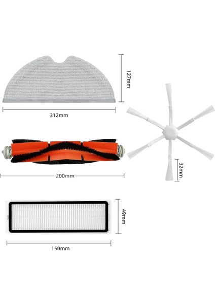 Xiaomi Mı Robot Vakum Mop 2, 1c, STYTJ03ZHM Yedek Yedek Parça Ana Yan Fırça Hepa Filtre Mop Rag Aksesuar (Yurt Dışından) indirimleri