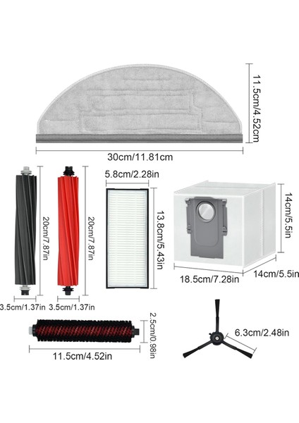 Roborock S8 Pro Ultra Için Ana Fırça Filtre Yan Fırça Torbası Paspas Ped Yedek Parçaları (Yurt Dışından) fırsatları