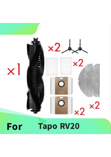 Tapo RV20 Süpürme Makinesi Aksesuarları Için 9 Adet Ana Yan Fırça Paspas Filtresi Toz Torbaları (Yurt Dışından) modelleri