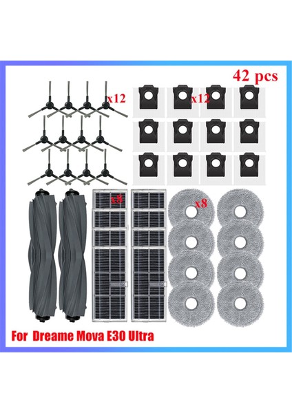 Dreame Mova E30 Ultra/trouver E30 Ultra Ana Yan Fırça Hepa Filtre Paspas Pedi Toz Torbası Elektrikli Süpürge Aksesuarları (Yurt Dışından) fırsatları