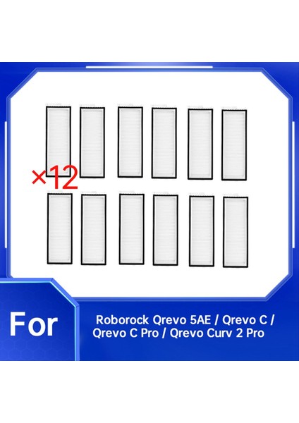 12 Pcs Filtre Roborock Qrevo 5AE/QREVO C/qrevo C Pro/qrevo Curv 2 Pro Elektrikli Süpürge Aksesuarları (Yurt Dışından) fiyatları