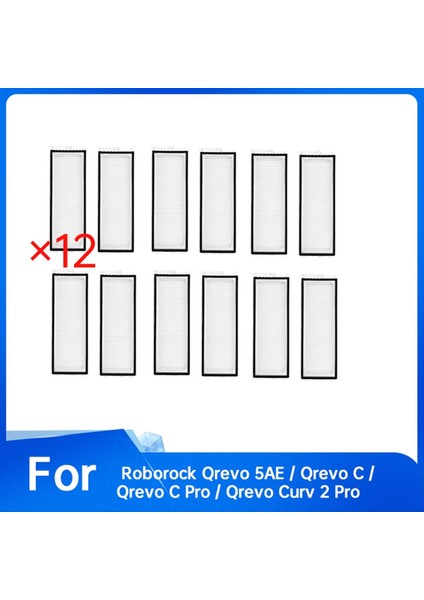 12 Pcs Filtre Roborock Qrevo 5AE/QREVO C/qrevo C Pro/qrevo Curv 2 Pro Elektrikli Süpürge Aksesuarları (Yurt Dışından) modelleri