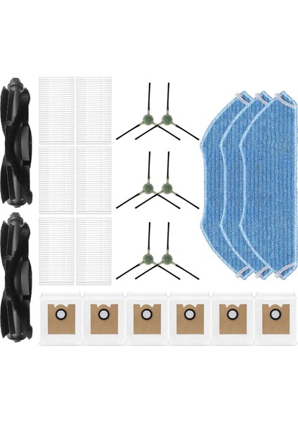 Lefant M2 Pro/ M2S Pro Için Yedek Parçalar 2 Rulo Fırça 6 Yan Fırça 6 Hepa Filtreler 3 Paspas Pedleri 6 Toz Torbası (Yurt Dışından) indirimleri