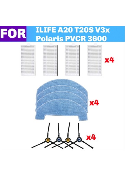 Ilıfe A20 T20S V3X Polaris Pvcr 3600 Ev Aletleri Parçaları Paspas Bezleri Yan Fırçalar Filtreler Kiti Robot Vakum (Yurt Dışından) fiyatları