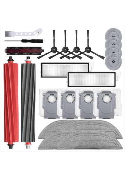 Roborock S8 Maxv ULTRA/G20S Robot Vakum Parçaları Ana Yan Fırçalar Paspas Bezleri Hepa Filtreler Toz Torbaları Aksesuarları (Yurt Dışından)