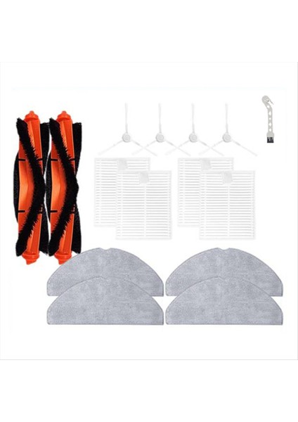 15 Adet Xiaomi S20 D106 E12 E10 B112 Elektrikli Süpürge Yedek Parçaları Ana Yan Fırça Hepa Filtre Paspas Bezi (Yurt Dışından)