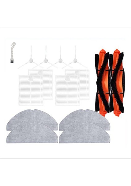 15 Adet Xiaomi S20 D106 E12 E10 B112 Elektrikli Süpürge Yedek Parçaları Ana Yan Fırça Hepa Filtre Paspas Bezi (Yurt Dışından) modelleri