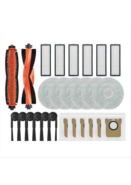 26 Adet Xiaomi Mijia M40S OV31CN Yedek Parça Anti-Dolaşma Rulo Fırça Ana Fırça Filtre Paspas Bezi Toz Torbası (Yurt Dışından)