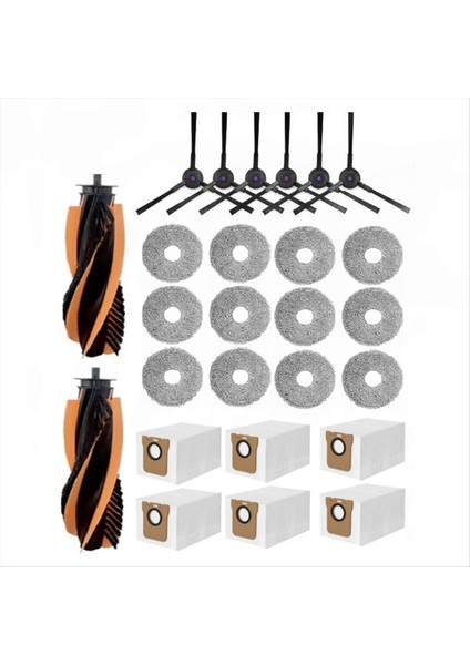 26 Adet Jonr P20 Pro/jonr T5 Pro Robotlu Süpürge Parçaları Yedek Ana Yan Fırça Paspas Bezi Toz Torbası (Yurt Dışından)