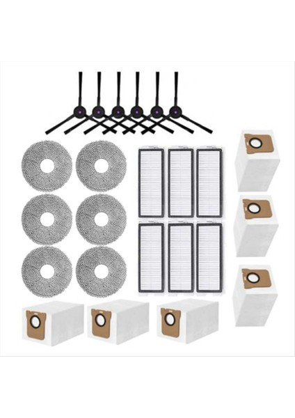 24 Adet Jonr P20 Pro/t5 Pro Robotlu Süpürge Parçaları Yedek Yan Fırça Hepa Filtre Paspas Bezi Toz Torbası (Yurt Dışından) modelleri