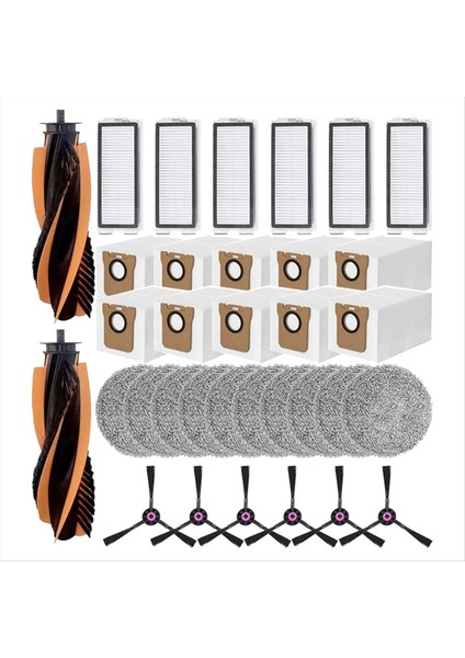 34 Adet Jonr P20 Pro/jonr T5 Pro Robotlu Süpürge Yedek Parça Ana Fırça Yan Fırça Filtre Paspas Bezi Toz Torbası (Yurt Dışından) modelleri