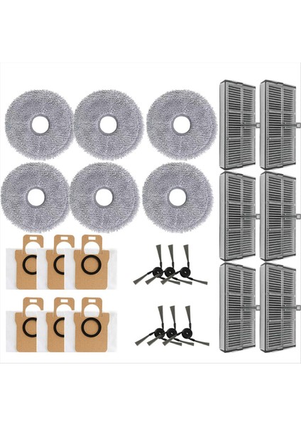 Xiaomi Mijia Omni M40/D110CN Için Elektrikli Süpürge Aksesuarları Kiti - Yan Fırçalar Hepa Filtreler Paspas Bezleri Toz Torbaları (Yurt Dışından)