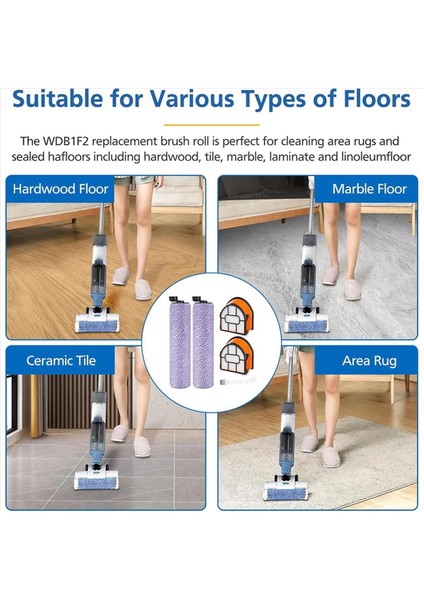 4x WDB1F2 Köpekbalığı Hydrovac Için Yedek Fırça Rulosu ve Filtre Paketi WD101 WD201 WD100 WD200 AW201 Elektrikli Süpürge Parçaları (Yurt Dışından) fırsatları