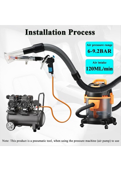 2ın1 Araba Iç Detaylandırma Hava Üfleme Tabancası ve Vakum Tabancası Ayarlanabilir Hava Akış Memesi ile Temizleme Tabancası Hızla Kir Püskürtür (Yurt Dışından) indirimleri