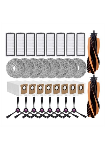 34 Adet Jonr P20 Pro/jonr T5 Pro Robotlu Süpürge Yedek Parça Ana Fırça Yan Fırça Filtre Toz Torbası Paspas Bezi (Yurt Dışından)