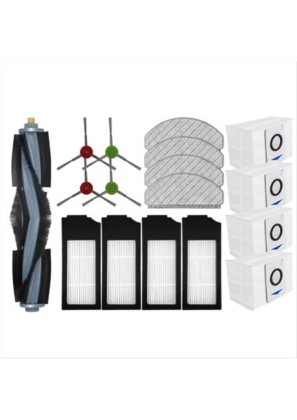 Ecovacs X1 Plus / T10 Plus Elektrikli Süpürge Yedek Parçaları Ana Fırça Yan Fırça Paspas Bezi Toz Torbası Filtresi (Yurt Dışından)