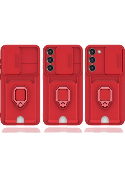 Samsung Galaxy S25 Plus Kılıf Zuma Kartvizitli Yüzüklü Silikon - KIRMIZI-(5796) modelleri