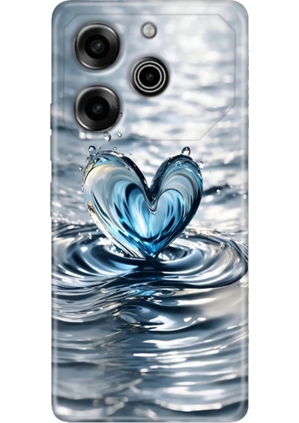 Tecno Pova 6 Pro Kılıf Renkli Baskı Yumuşak Kapak Esnek Silikon Aşkdamlası