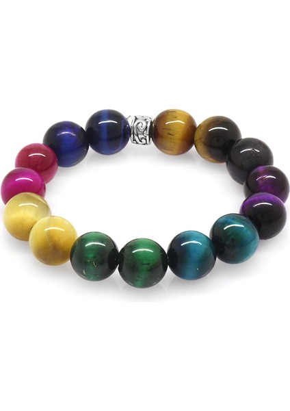 Küre Kesim Çoklu Kaplan Gözü Doğaltaş Kombinli Çocuk Enerji Bilekliği