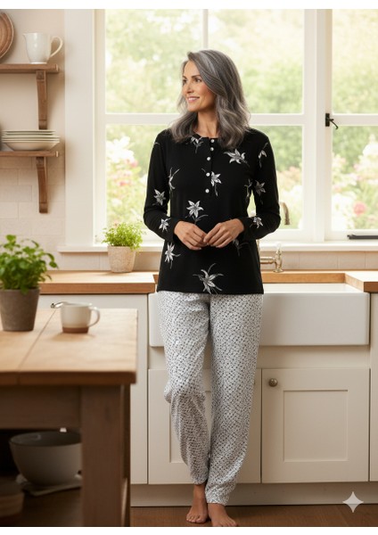 Kadın Kışlık Kadın Anne Içlik Pijama Altı %100 Pamuk Içi Miflonlu Beli Lastikli Rahat fırsatları