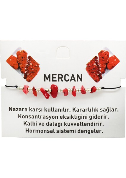 Makrome Örgülü Basic Model Mercan Doğaltaş Kadın Bileklik indirimleri