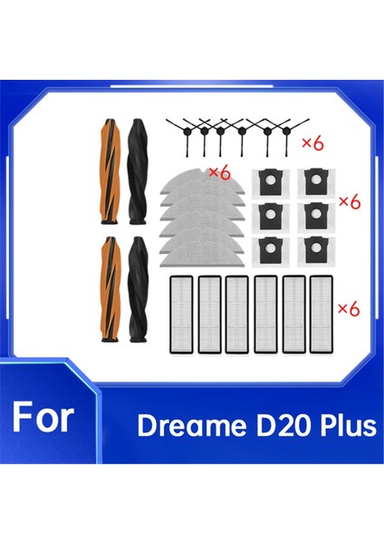 Yedek Aksesuarlar Kiti Dreame D20 Artı Robot Vakum Parçaları Ana Yan Fırçalar Filtreler Paspas Örtüleri Toz Torbaları (Yurt Dışından) fiyatları