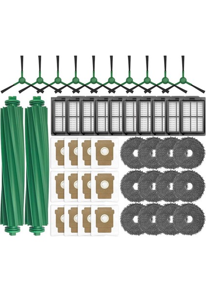 Irobot Roomba Için Artı 405 Combo / 505 Combo Vakum Parçaları Ana Yan Fırça Hepa Filtre Toz Torbası Paspas Bezi Aksesuarları (Yurt Dışından)