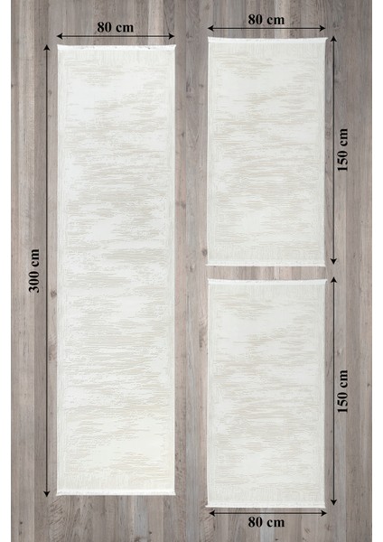 3 lü Set Yatak Odası Halısı Pamuk Taban Polipropilen Tozumaz Antialerjik 7102 Kemik fırsatları