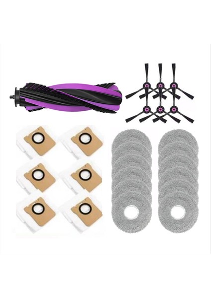 25 Adet Aksesuarları Parçaları Jonr P20 Pro Robot Vakum Eki Yedek Yıkanabilir Ana Yan Fırça Paspas Bezi Toz Torbası (Yurt Dışından)