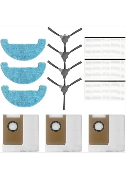 Aksesuar Seti Loorow AT800 Elektrikli Süpürge Yan Fırçalar Hepa Filtreleri Paspas Pedleri (Yurt Dışından)