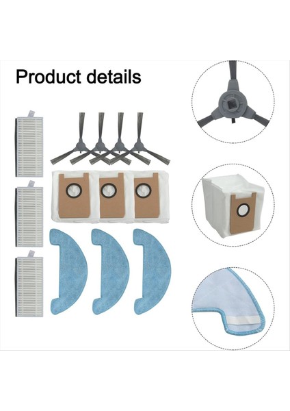 Aksesuar Seti Loorow AT800 Elektrikli Süpürge Yan Fırçalar Hepa Filtreleri Paspas Pedleri (Yurt Dışından) modelleri