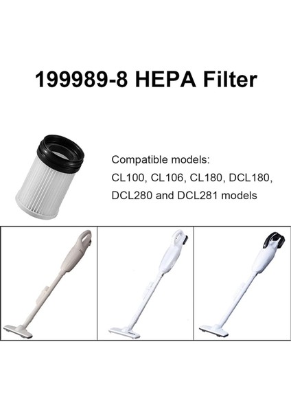 199989-8 Elektrikli Süpürge Hepa Filtre Makita Elektrikli Süpürgeler CL106, DCL180, DCL280 ve DCL281 Modelleri 1914X6-2 (Yurt Dışından) fiyatları
