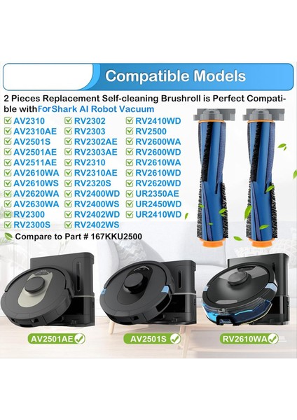 Brushroll Yedek Köpekbalığı Aı Robot AV2501S AV2501AE RV2310 RV2310AE AV2610WA AV2310AE Vakum Rulo Fırça (Yurt Dışından) modelleri