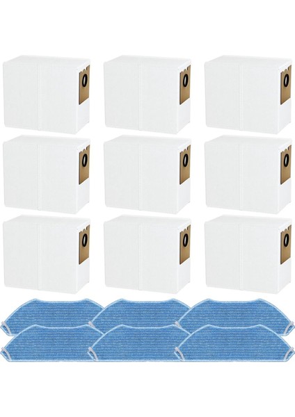 Yedek Parçalar Lefant M2 Pro / M2S Pro Robotlu Süpürge Aksesuarları, 9 Toz Torbaları 6 Paspas Örtüleri (Yurt Dışından)