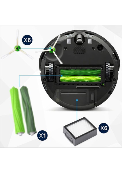Süpürme Makinesi Aksesuarları Irobot Roomba I7 + I3 I4 + I6 I8 + E5 E6 E7 J7 + Kauçuk Fırçalar Hepa Filtreleri Yan Fırçalar (Yurt Dışından) fiyatları