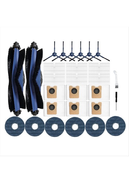 26 Adet Eufy Omnı C20 Elektrikli Süpürge Aksesuarları Ana Yan Fırça Paspas Filtre Toz Torbaları (Yurt Dışından)