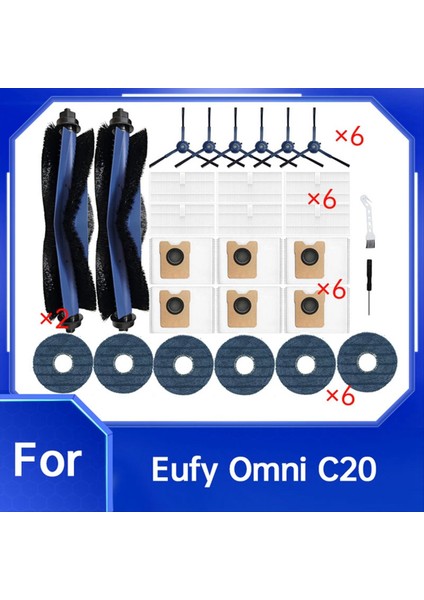 26 Adet Eufy Omnı C20 Elektrikli Süpürge Aksesuarları Ana Yan Fırça Paspas Filtre Toz Torbaları (Yurt Dışından) fiyatları
