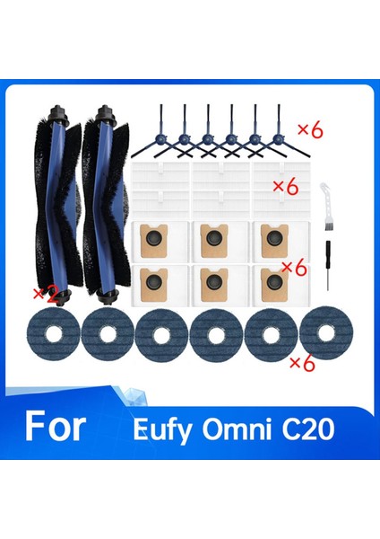 26 Adet Eufy Omnı C20 Elektrikli Süpürge Aksesuarları Ana Yan Fırça Paspas Filtre Toz Torbaları (Yurt Dışından) modelleri