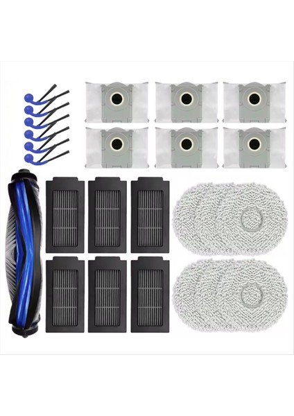 25 Adet Ecovacs Deebot Için T30C Omnı / T30C Pro Omnı Elektrikli Süpürge Yedek Parçaları Vakum Fırça Filtresi Toz Torbası Paspas Bezi (Yurt Dışından)
