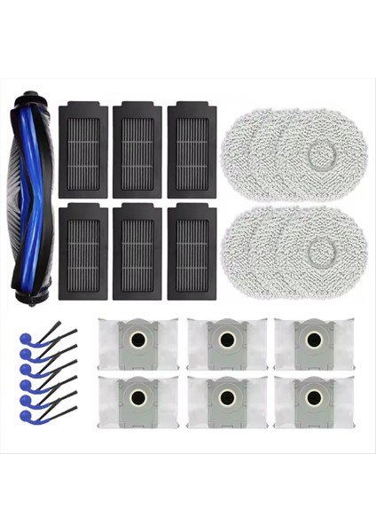 25 Adet Ecovacs Deebot Için T30C Omnı / T30C Pro Omnı Elektrikli Süpürge Yedek Parçaları Vakum Fırça Filtresi Toz Torbası Paspas Bezi (Yurt Dışından) modelleri