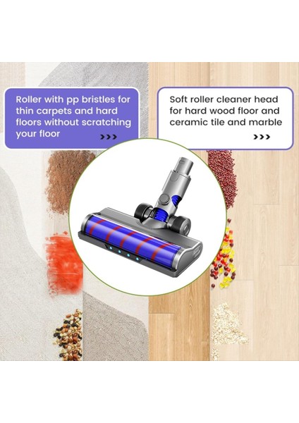 Fırça Kafası Için LED Farlar ile Dyson V6 Elektrikli Süpürgeler Zemin Fırçası Sert Zeminler Halı Rulo Fırça Parçaları (Yurt Dışından) indirimleri