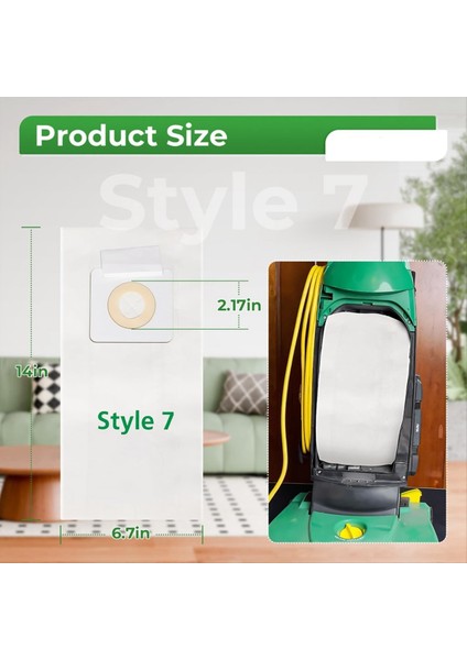 18 Paket Tarzı Bissell Dik Vakumlar Için 7 Vakum Poşeti: Powerforce 1739 3522 3525 71Y7, Powerglide 3545 (Yurt Dışından) modelleri