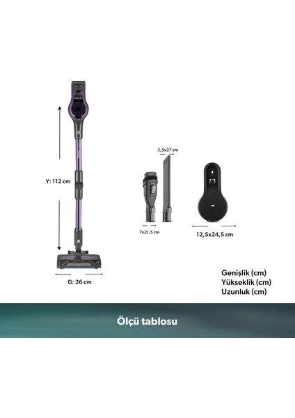 Dustrider 1266H Dikey Süpürge Mor fiyatları